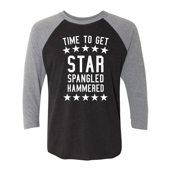 Time To Get Star Spangled Unisex 3/4 Sleeve Baseball Raglan Tee