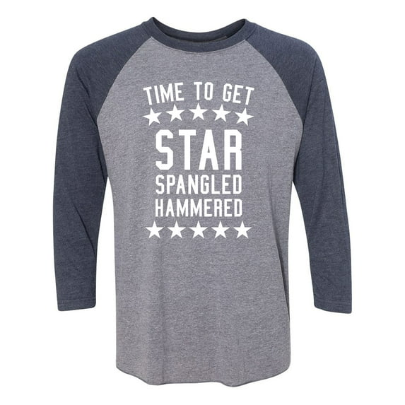Time To Get Star Spangled Unisex 3/4 Sleeve Baseball Raglan Tee