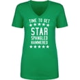thumbnail image 1 of Time To Get Star Spangled Womens V-Neck T-Shirt, 1 of 2