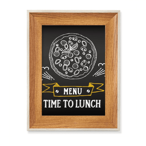 Time To Lunch Pizza Foods Desktop Wooden Photo Frame Display Picture Art Painting Multiple Sets