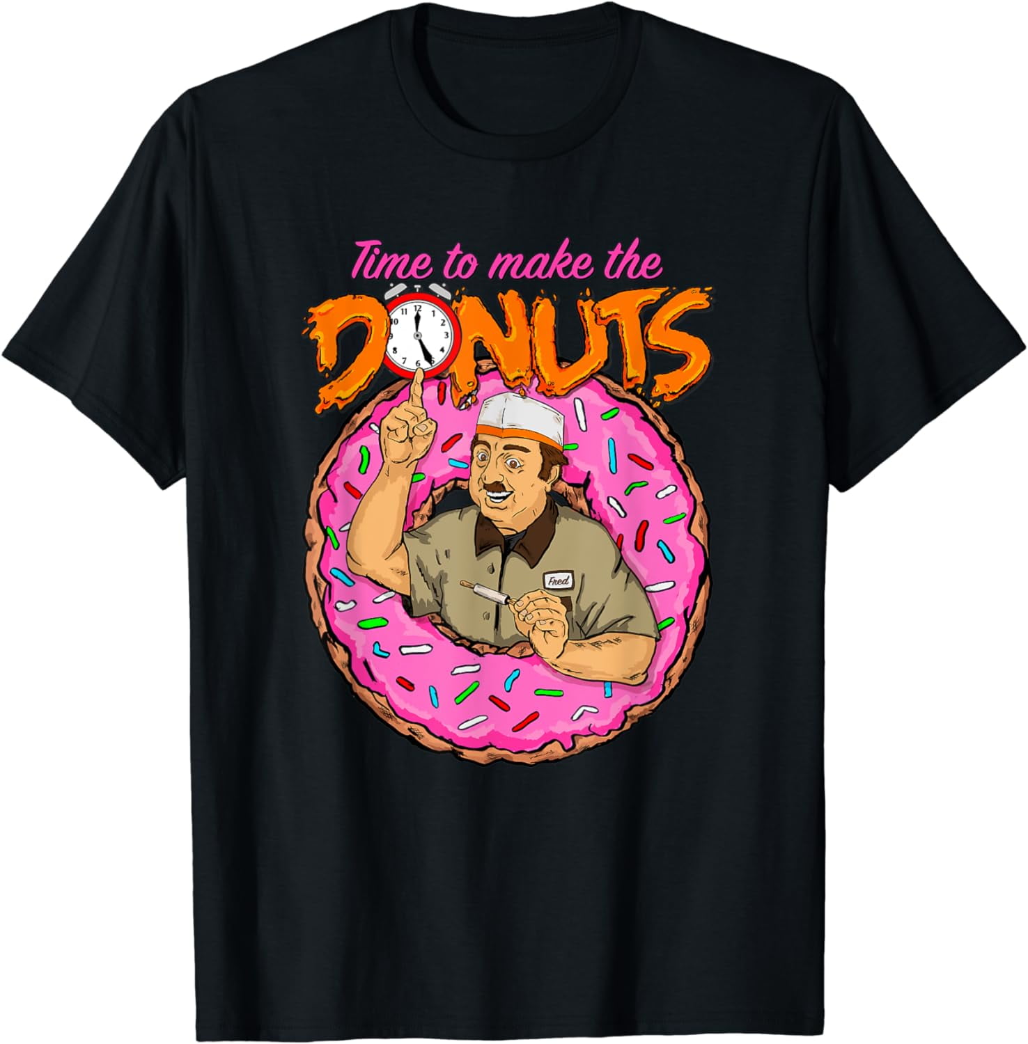 Time To Make The Donuts funny vintage retro 80's humor tee TShirt