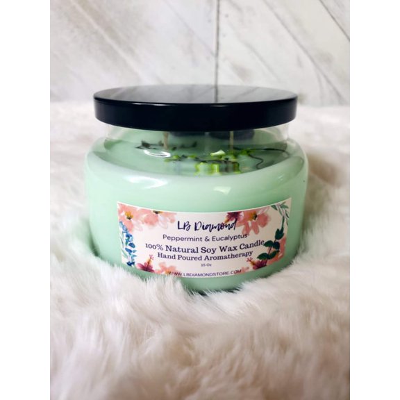 Time To Relax - Peppermint Eucalyptus Soy Wax Candle