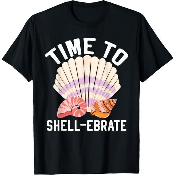 Time To Shell-ebrate Shell Collection Beachcombing T-Shirt