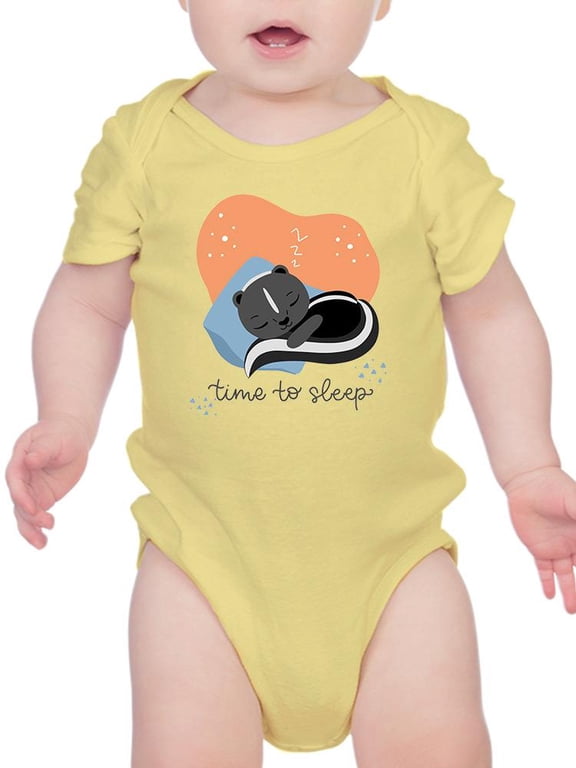 Time To Sleep Skunk Bodysuit Infant -Image by Shutterstock, 6 Months