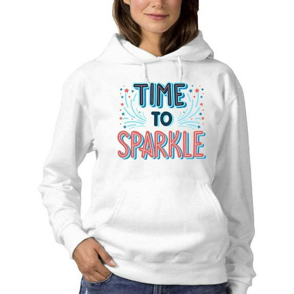 Time To Sparkle Fireworks Hoodie Women -Image by Shutterstock, Female Small
