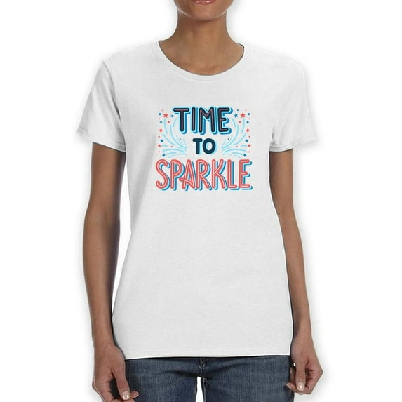 Time To Sparkle Fireworks T-Shirt Women -Image by Shutterstock, Female x-Large