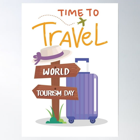 Time To Travel Poster Wall Art, Modern Wall Decor, 8x12 UNFRAMED