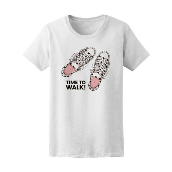 Time To Walk! Pink Sneakers T-Shirt Women -Image by Shutterstock, Female Small
