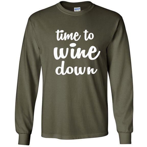 Time To Wine Down Adult Long Sleeve T-shirt
