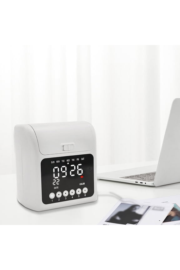 Time Tracker Machine, Employee Punch Times Calculating Time Clock, Small Business Punch Pak, for Employees of Small Business, Includes 50 Time Cards,White