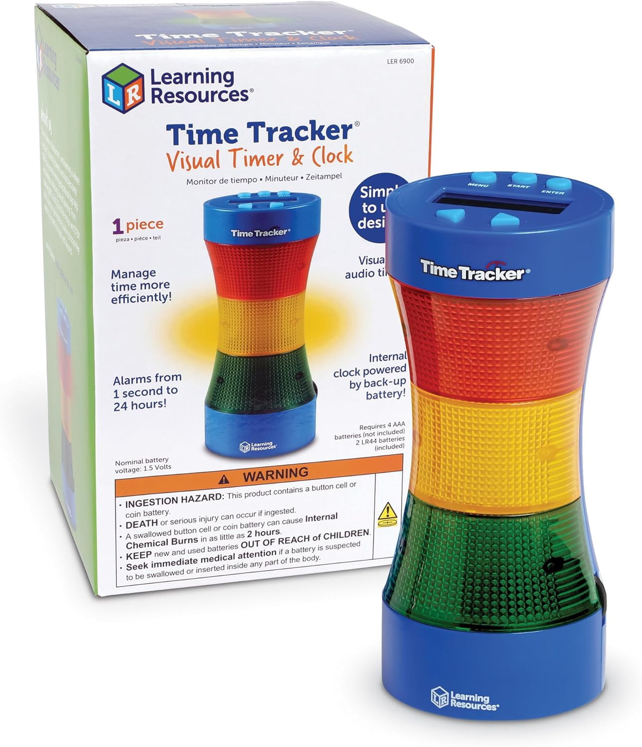 Time Tracker Visual Timer & Clock - 1 Piece, Classroom Tracker, Alarm ...