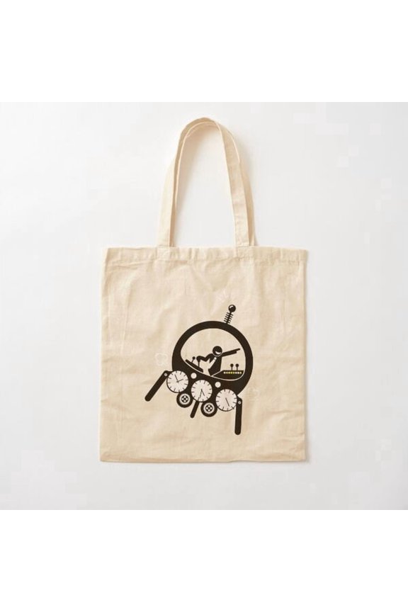 Time Travel / Go To The Future Canvas Tote Bags, Reusable Shopping Bag