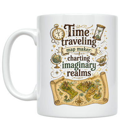 Time Travel Map Maker Design - Adventure Enthusiast - 11 oz Ceramic Coffee Mug
