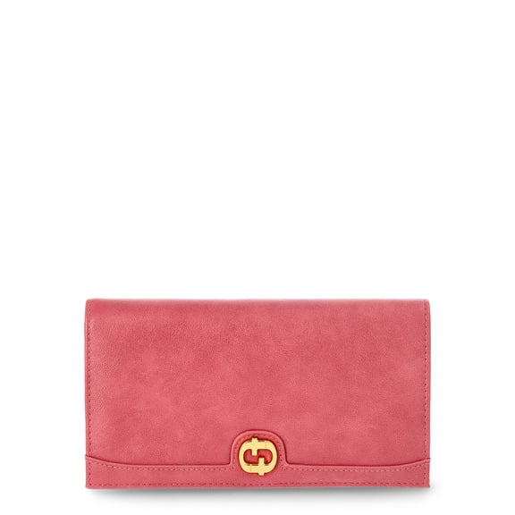 Time & Tru Cora Double Sided Trifold Wallet, Pink