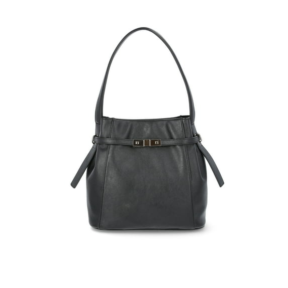 Time and Tru Women's Dalton Shoulder Bag, Black