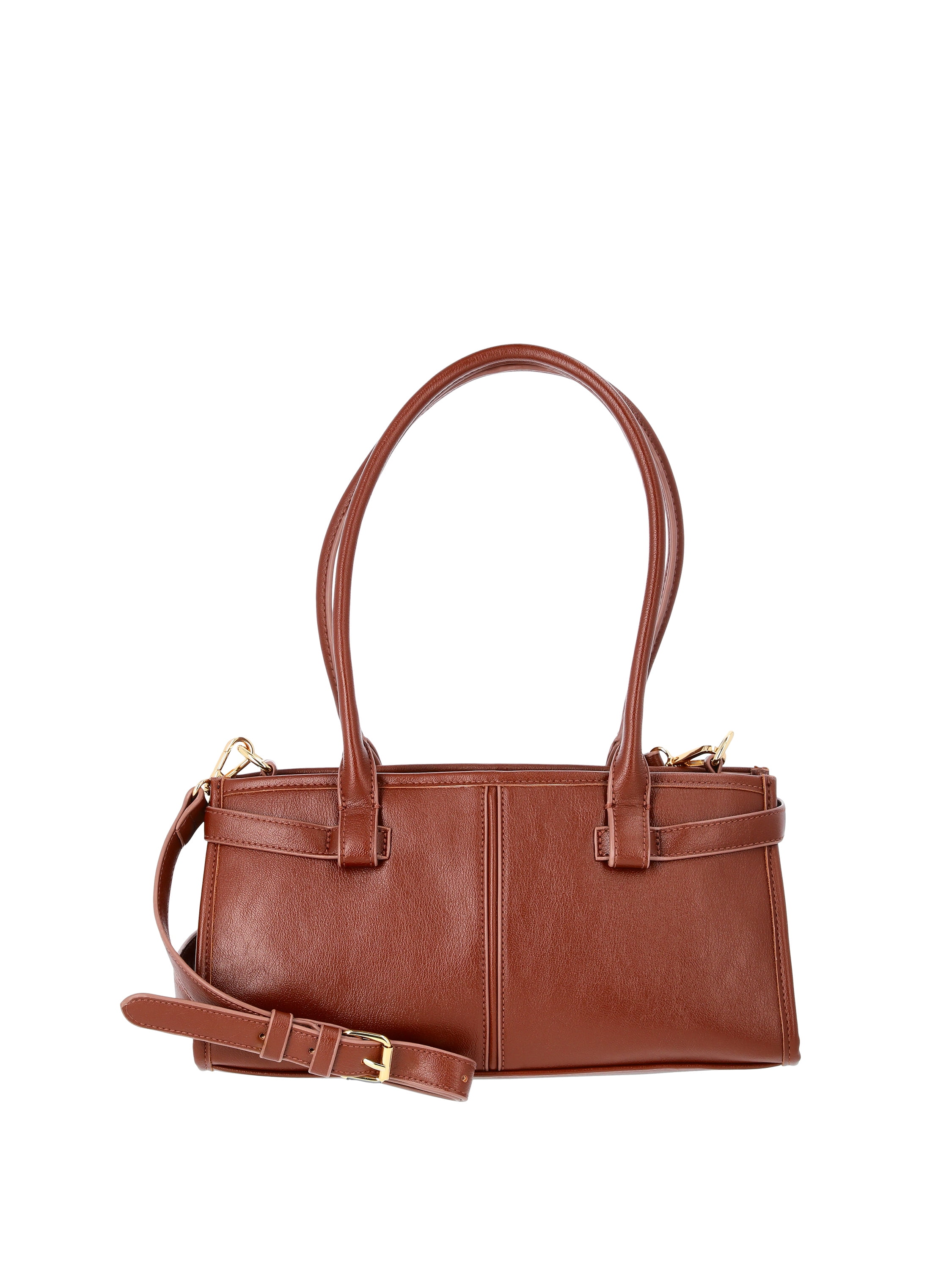 Time and Tru Women's Faux Leather Gwyn Shoulder Bag, Redwood Bark