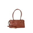 thumbnail interactive-video image 1 of Time and Tru Women's Faux Leather Gwyn Shoulder Bag, Redwood Bark, 1 of 5