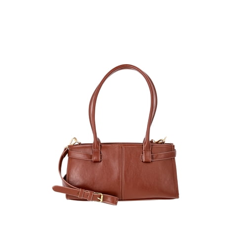 Women's Faux Leather Gwyn Shoulder Bag, Redwood Bark