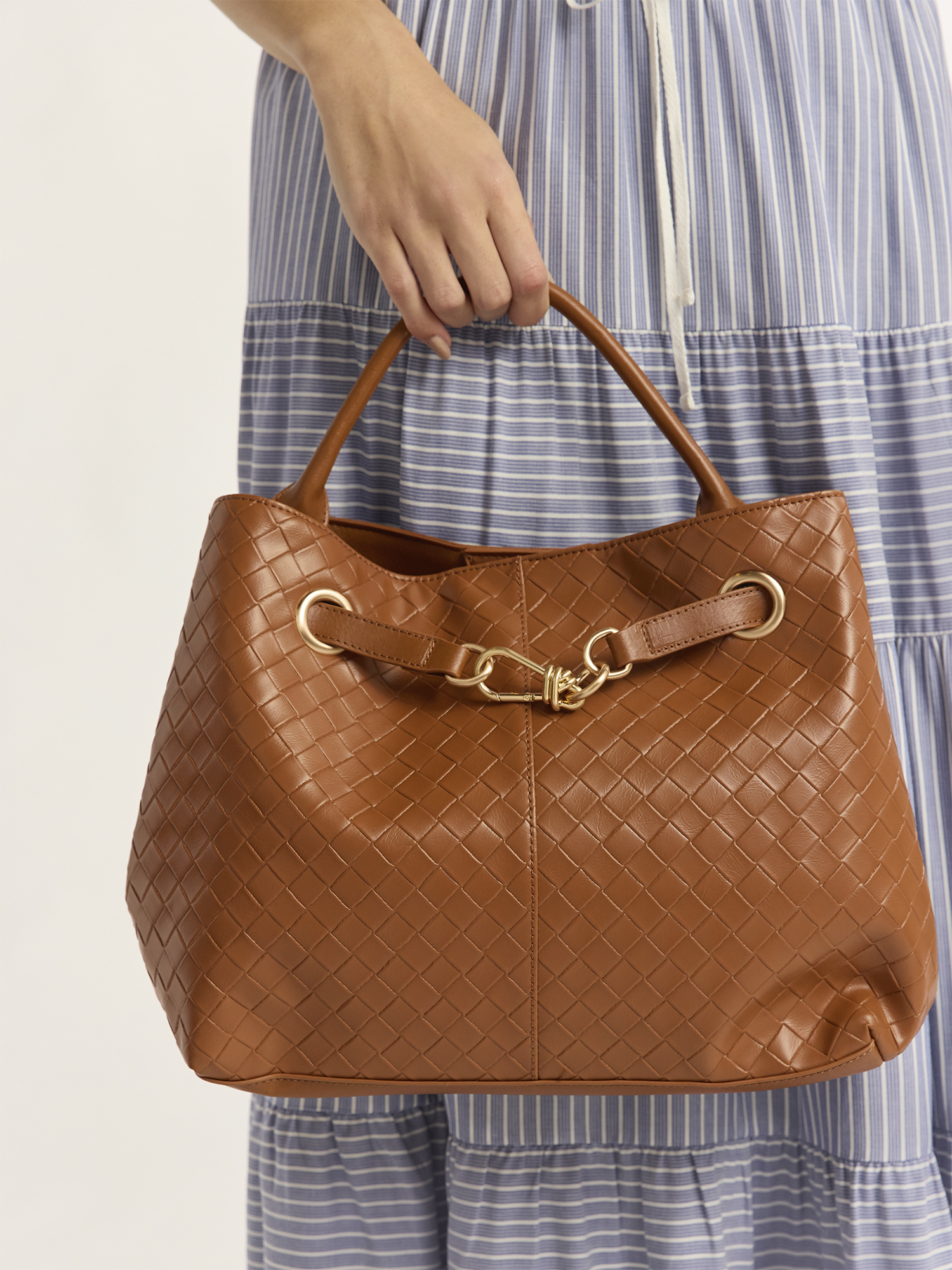 Time & Tru Hazel Satchel, Cognac Brown