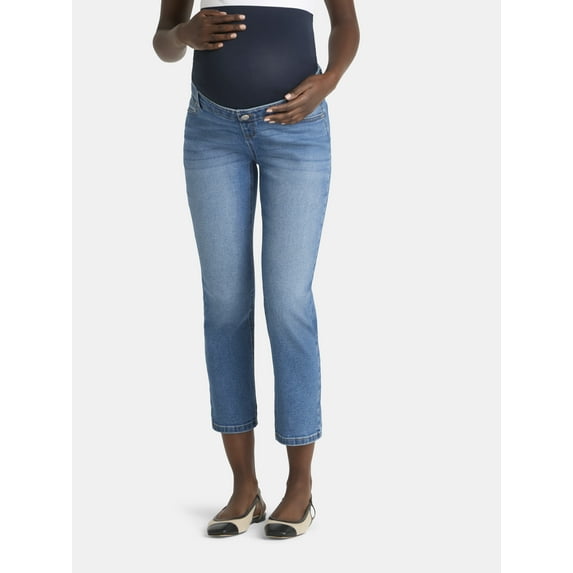 Time and Tru Women's Maternity Straight Jeans, Sizes S-XXL