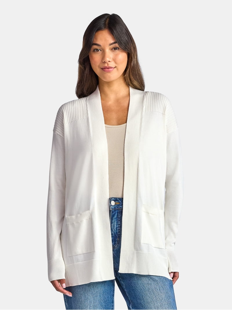 Time and Tru Women's Lightweight Open Front Cardigan Sweater with