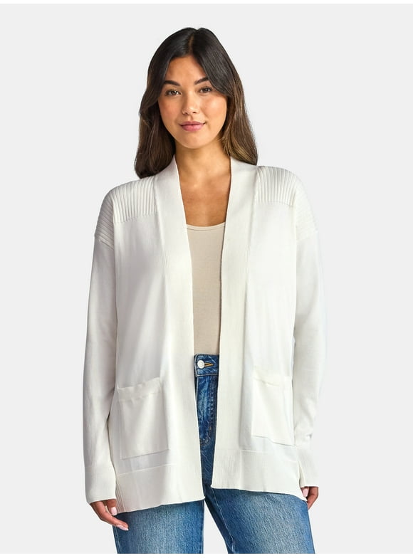 Women's and Women's Plus Open Front Cardigan Sweater, Sizes XS-4X