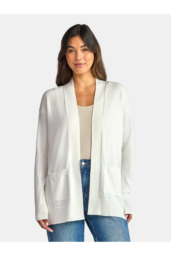 Women's and Women's Plus Open Front Cardigan Sweater, Sizes XS-4X