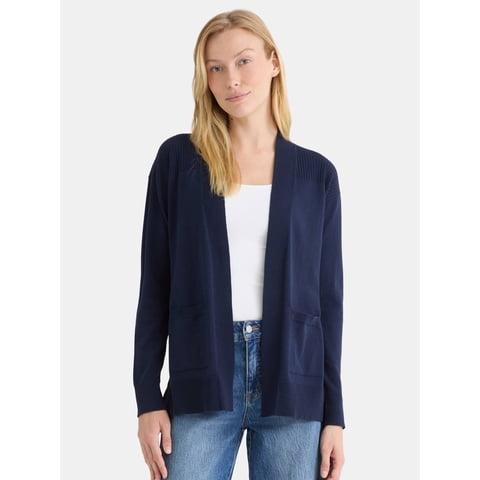 Women's and Women's Plus Open Front Cardigan Sweater, Sizes XS-4X