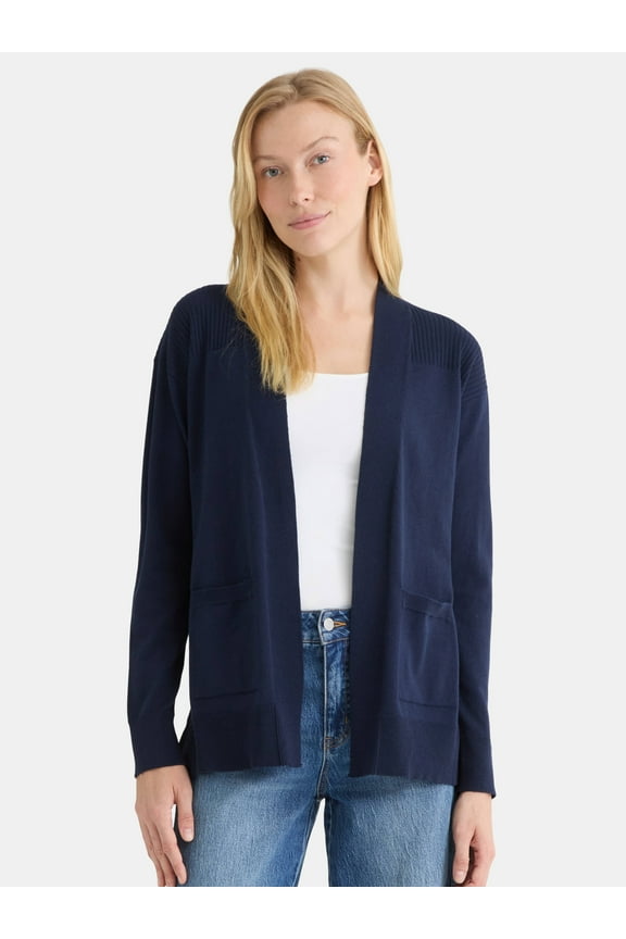 Women's and Women's Plus Open Front Cardigan Sweater, Sizes XS-4X