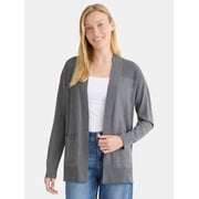 Time and Tru Women's and Women's Plus Open Front Cardigan Sweater, Sizes XS-4X