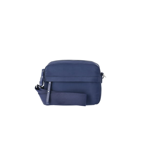 Time and Tru Women’s Nylon Pearl Camera Crossbody Bag, Navy