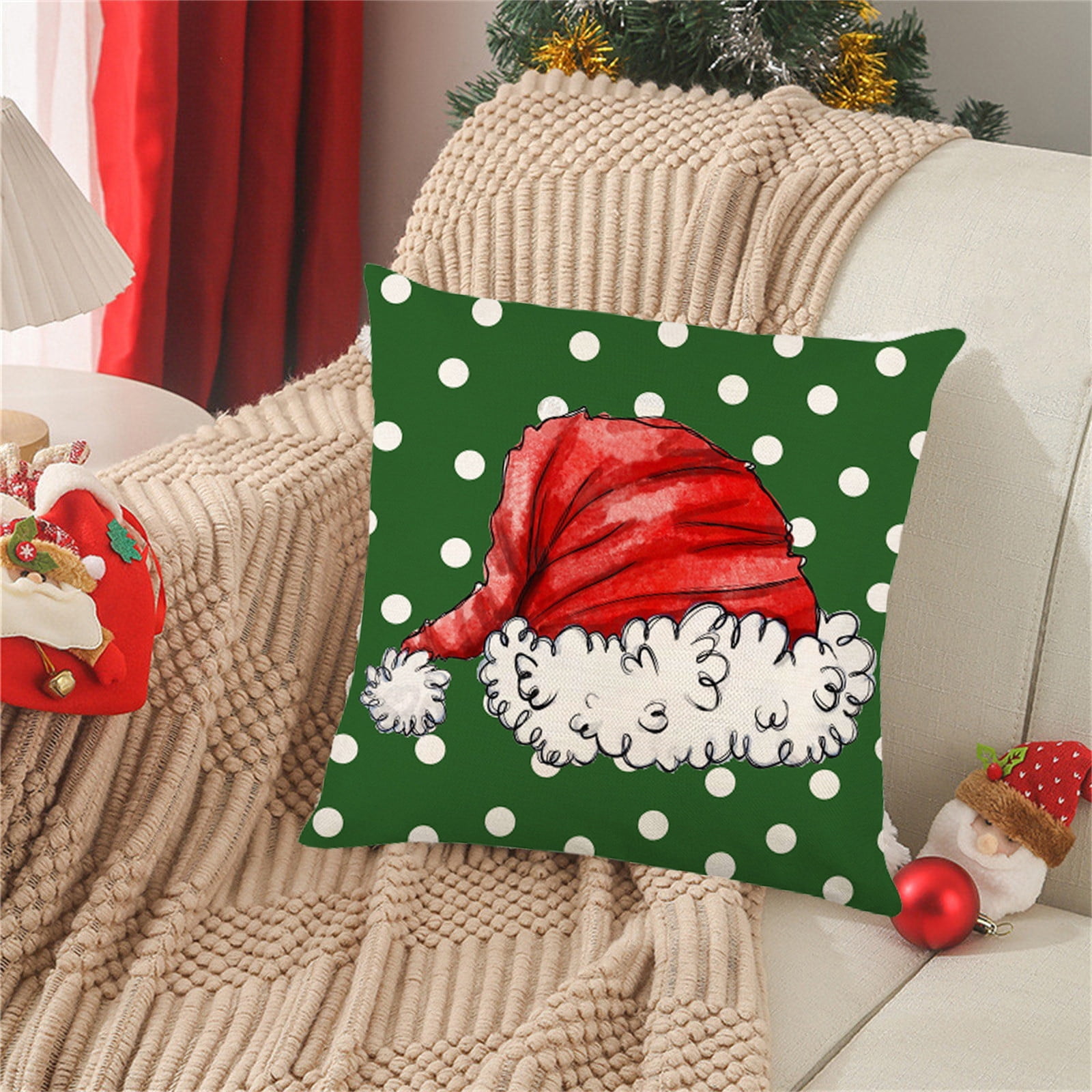 Time and Tru Pillow Covers Christmas Cushion Covers 18x18 Christmas Decorations Snowman Wreath