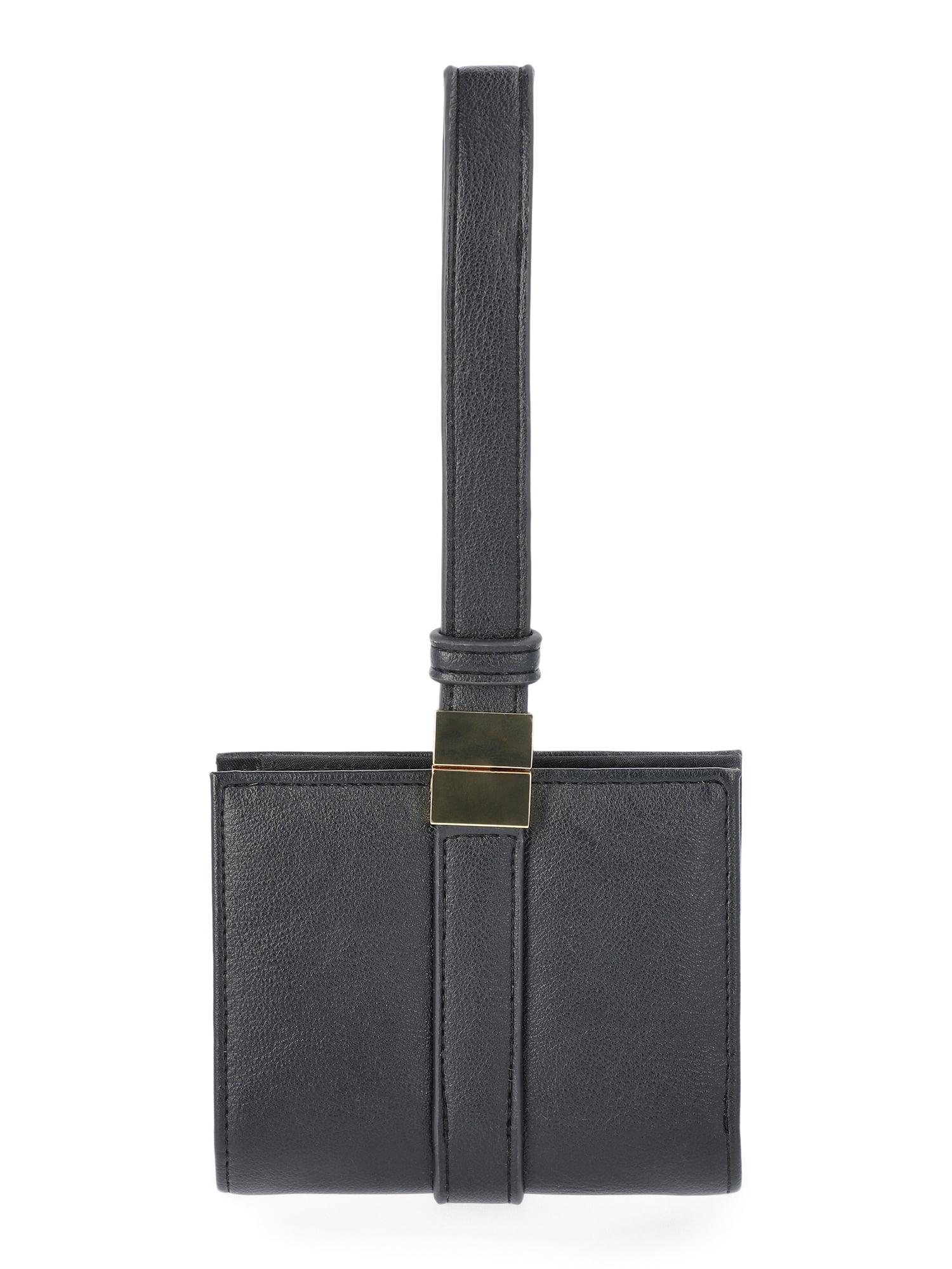 Time & Tru Poppy Wristlet Wallet, Black