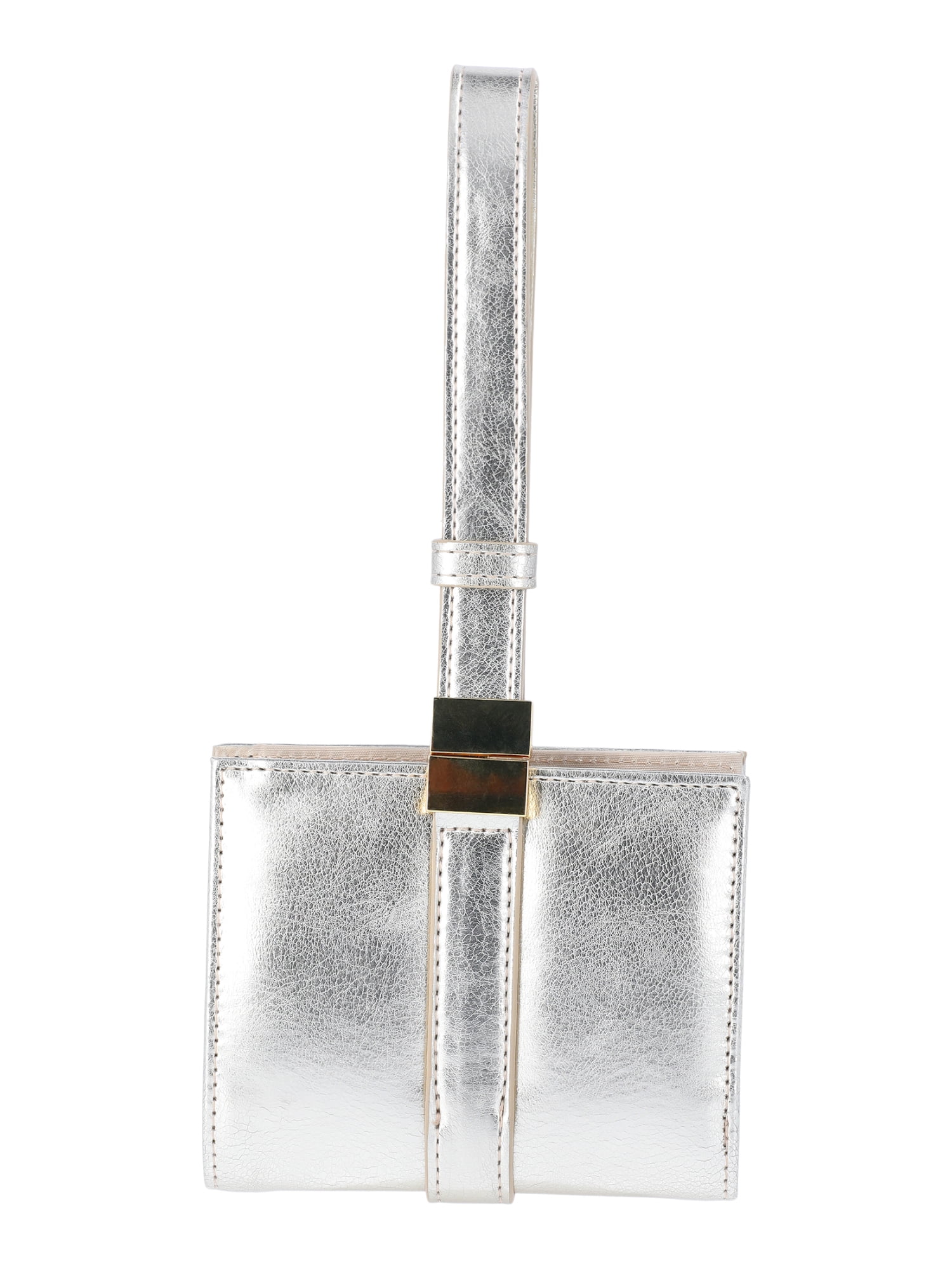 Time & Tru Poppy Wristlet Wallet, Metallic Gold