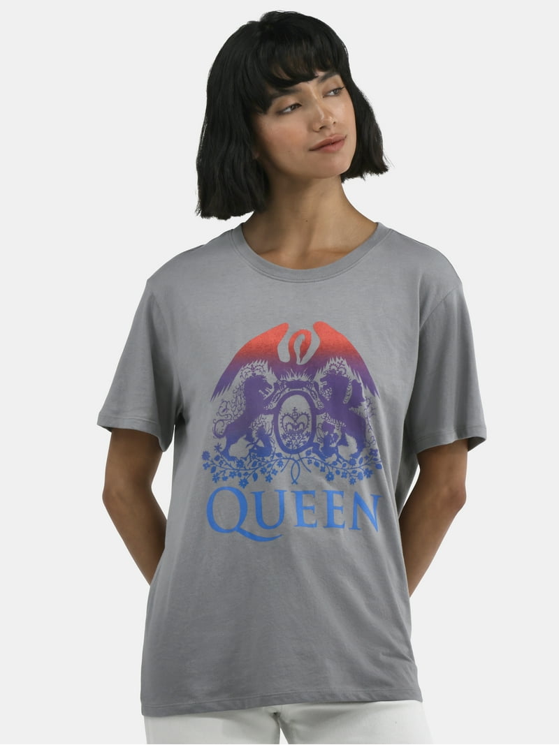 Time and Tru Queen Women's Graphic Tee, Queen Crest Ombre Design