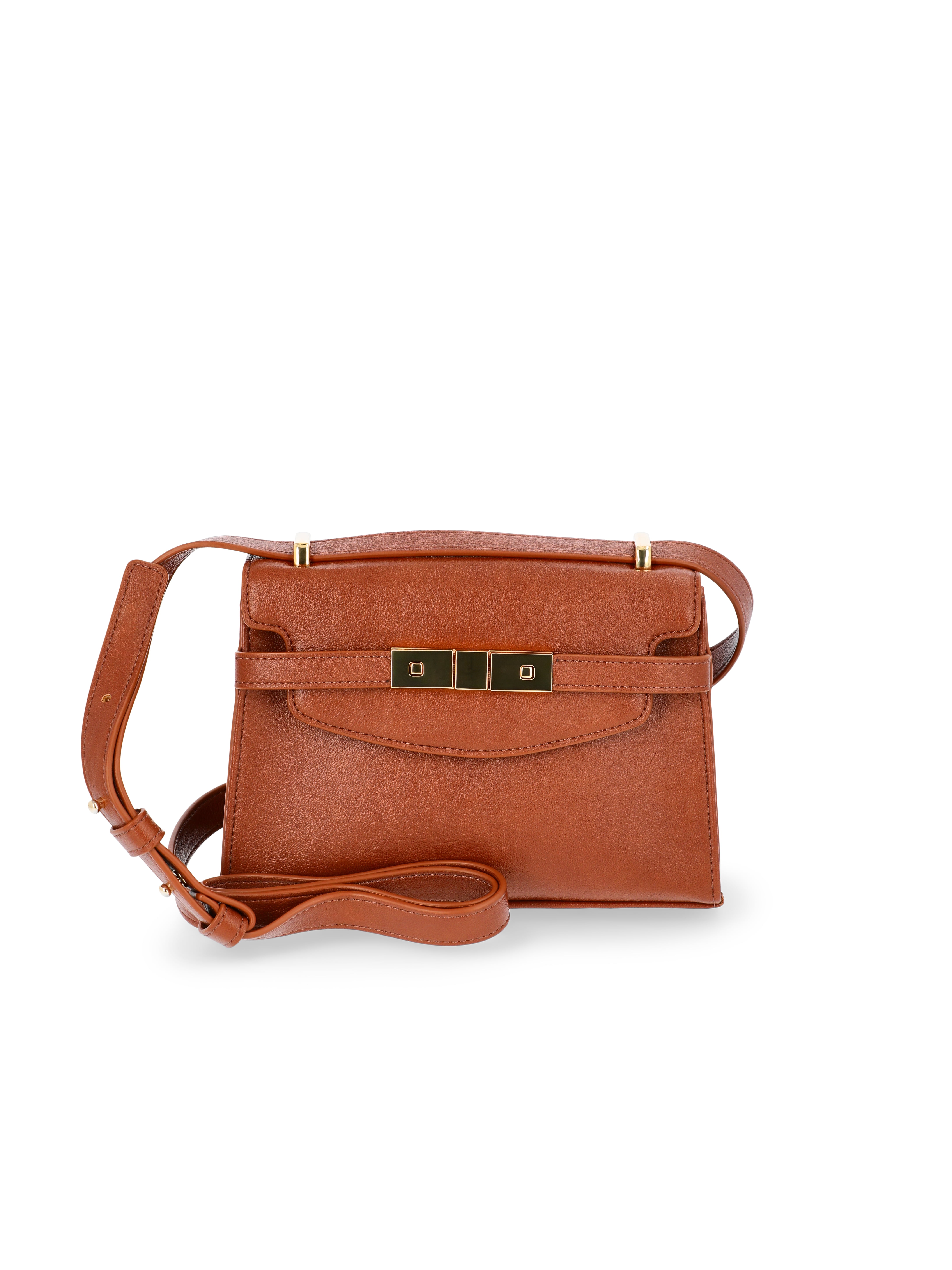 Time and Tru Women's Rosa Belted Crossbody Handbag, General Bark