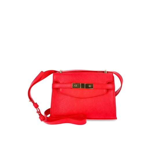 Time and Tru Women's Rosa Belted Crossbody Handbag, Red
