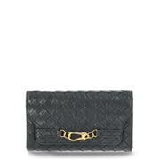 Time and Tru Womens Scarlet Envelope Wallet, Black