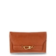 thumbnail image 1 of Time and Tru Women's Scarlet Envelope Wallet, Cognac Brown, 1 of 3