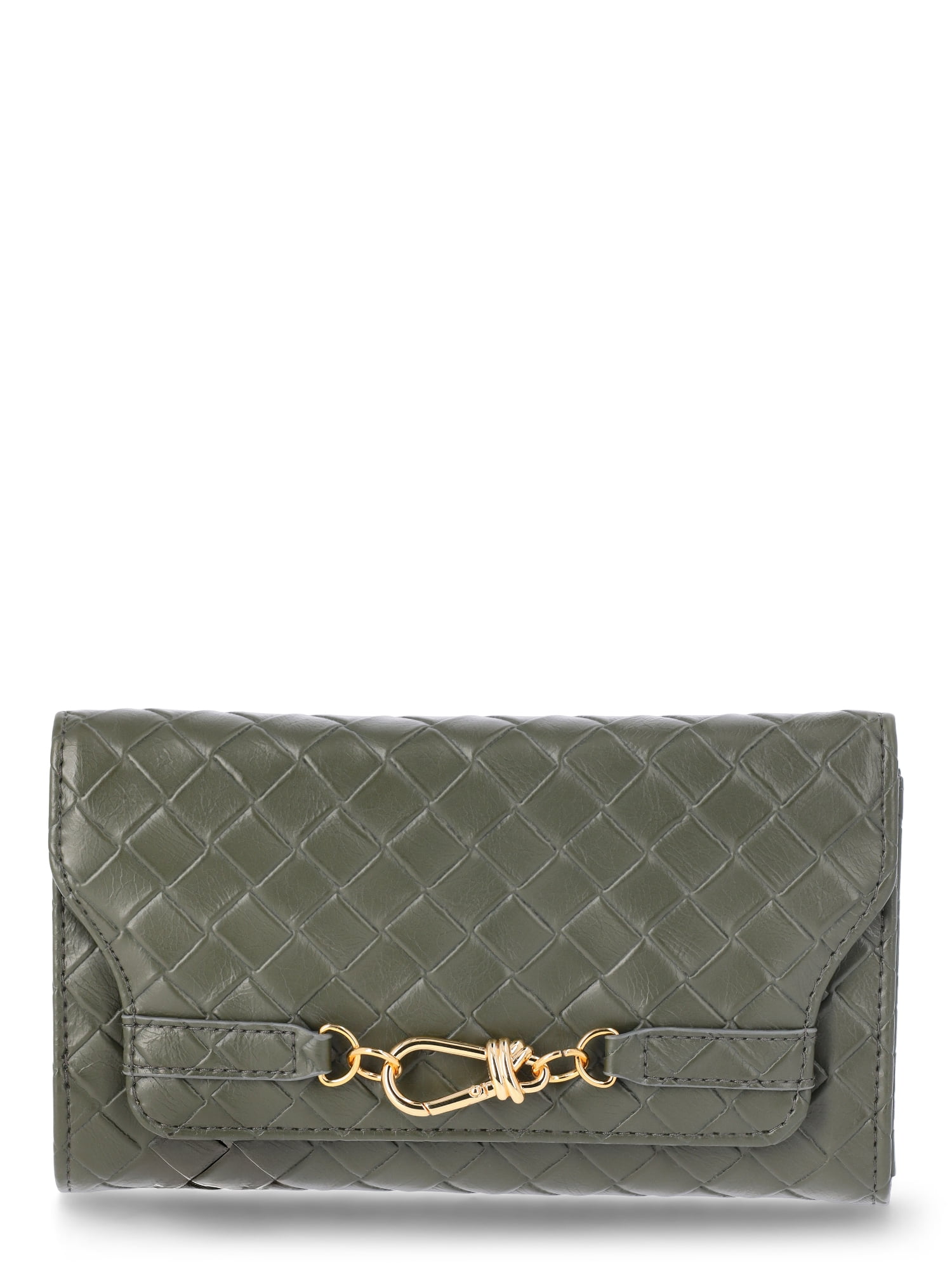 Time and Tru Women's Scarlet Envelope Wallet, Dark Olive
