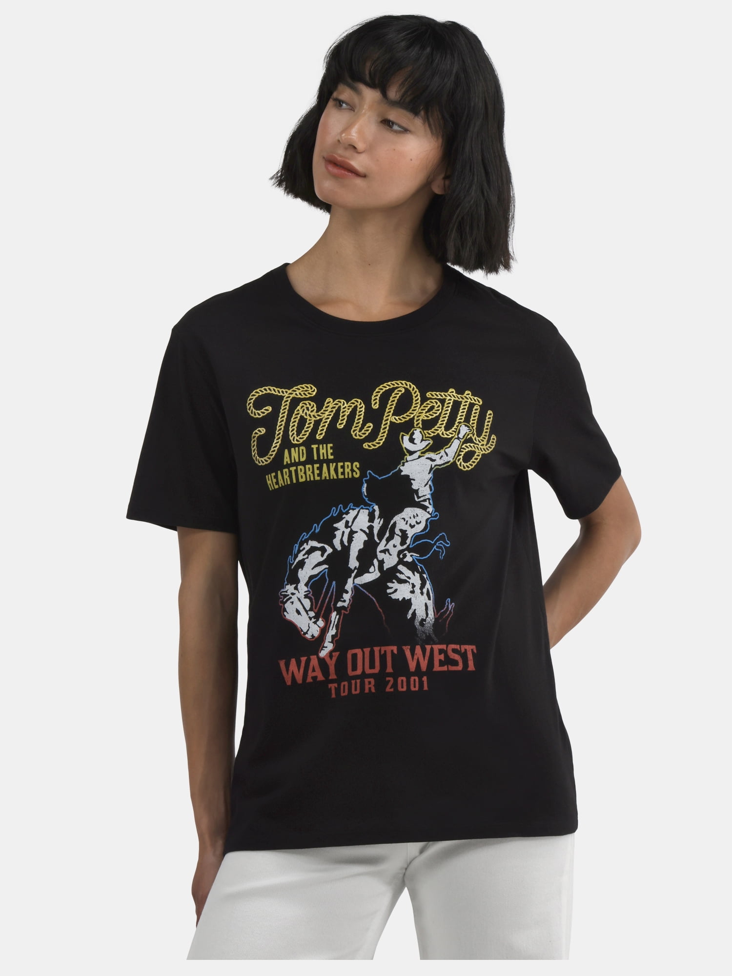 Time and Tru Tom Petty Way Out West Women's Graphic Tee, Sizes XS-XXXL