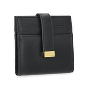 Women's Una Faux Leather Card Case Wallet, Black