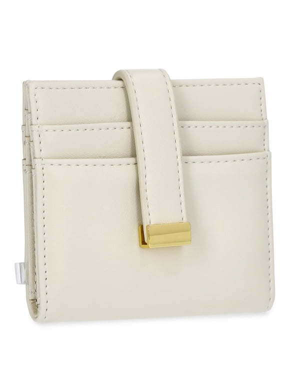 Women's Una Faux Leather Card Case Wallet, Bleached Beige