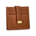 thumbnail image 1 of Time and Tru Women's Una Faux Leather Card Case Wallet, Cognac, 1 of 4