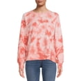 thumbnail image 1 of Time & Tru Women's Fashion Tie-Dye Raglan Sweatshirt, 1 of 5