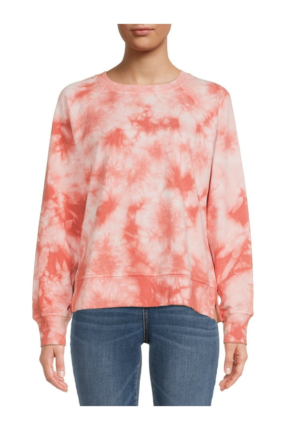 Time & Tru Women's Fashion Tie-Dye Raglan Sweatshirt