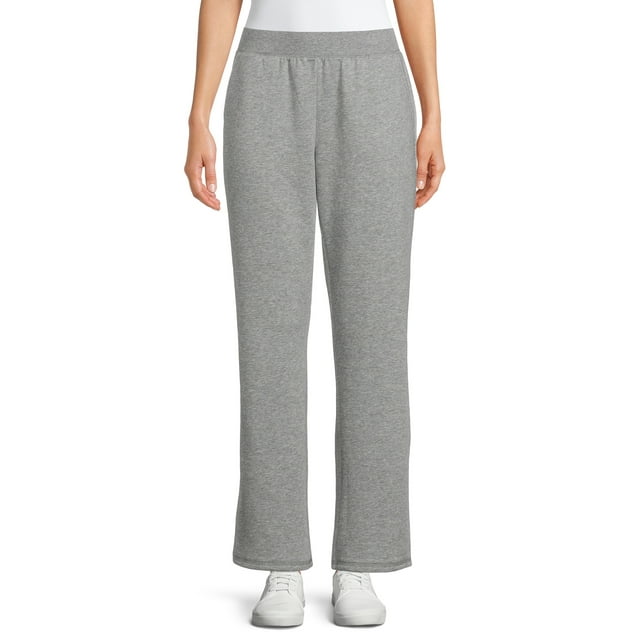 Time & Tru Women's Fleece Straight Leg Pants with Pockets - Walmart.com