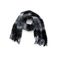 thumbnail image 1 of Time and Tru Women's Fringed Plaid Winter Scarf, Dark Grey, 1 of 2