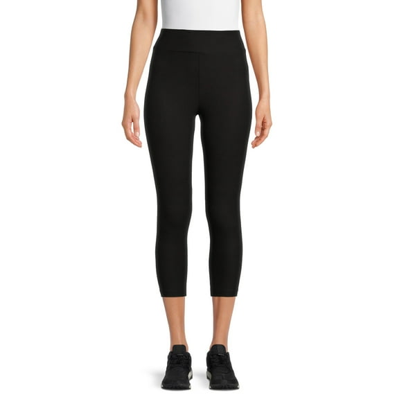 Time & Tru Women's High Rise Knit Capri Leggings