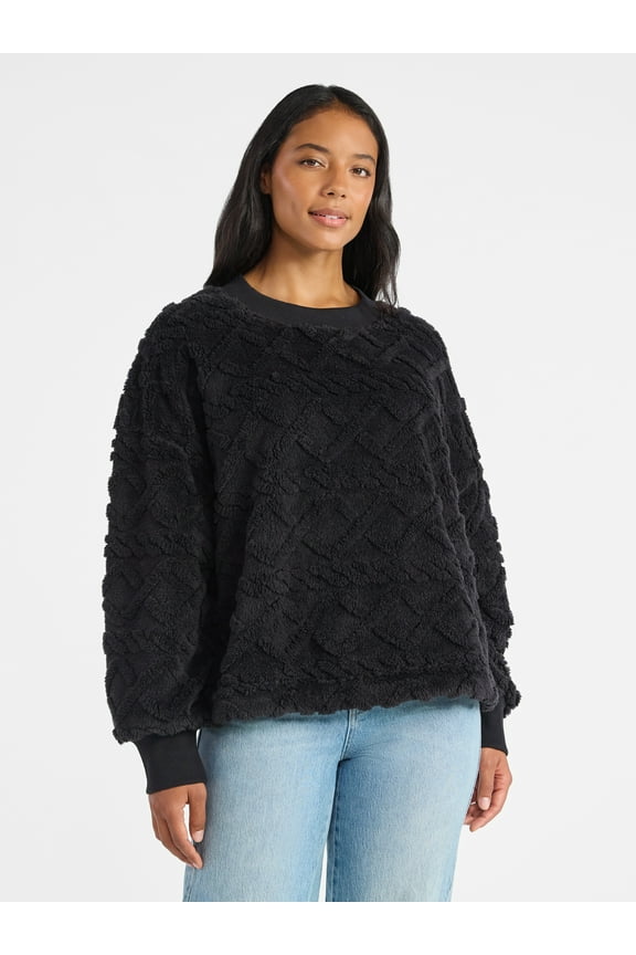 Time & Tru Women's Jacquard Pullover Sweater, Sizes XS-XXXL